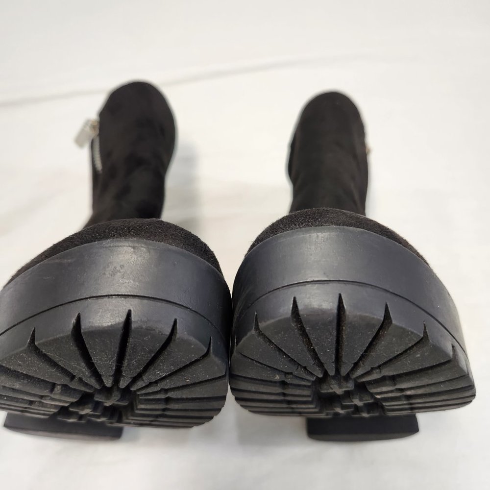 FRENCH CONNECTION Black Jasmine Lug Sole Vegan Side Zip Booties Size 8 LIKE NEW! - Picture 10 of 16